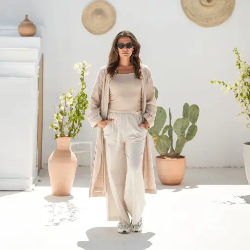 Patterned Textured Long Cardigan