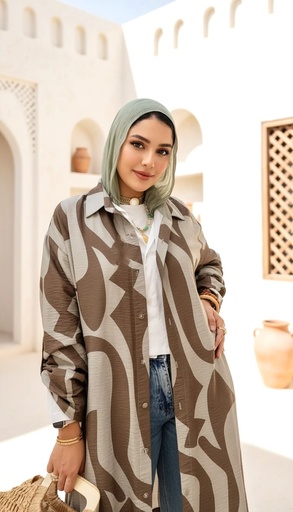 Leaf Print Long Shirt