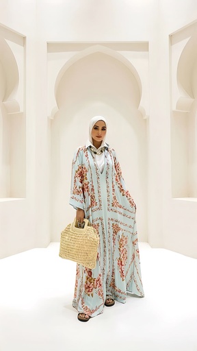 [sum26/T-23] Floral Printed Abaya
