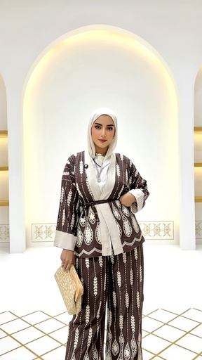 Guipure Detailed Linen Suit