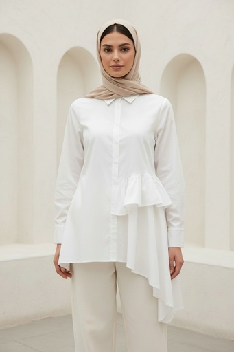 Asymmetrical Peplum Blopin Shirt
