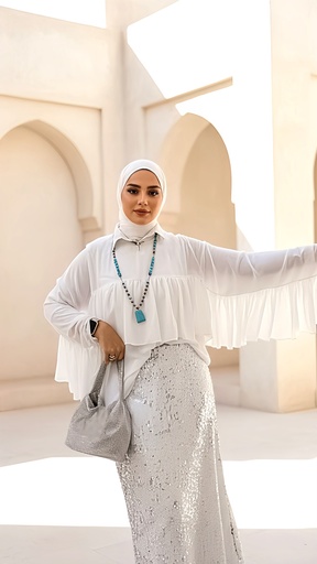[SUM26/Ri/144] Layered Chiffon Fully Embroidered Pants Suit