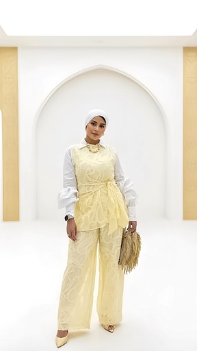 [sum26] Textured Mesh Waist Tie Suit