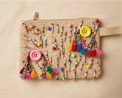 Playful Beaded Clutch