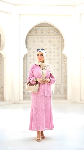 Openwork Knit Skirt Suit