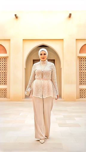 [sum26] Sequin Lace Belted Suit