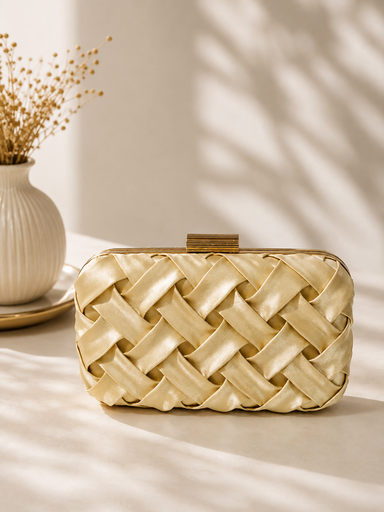 Woven Satin Clutch