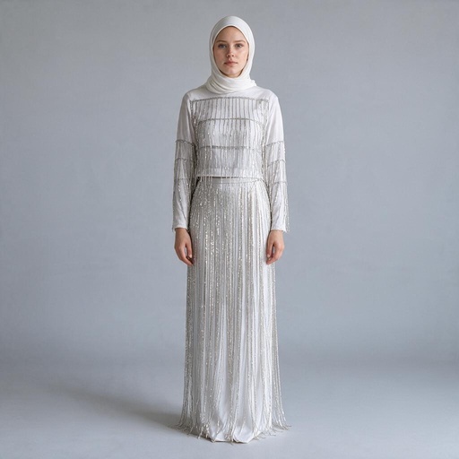 [sum26] Strass Fringe Skirt Suit (2P)(S)