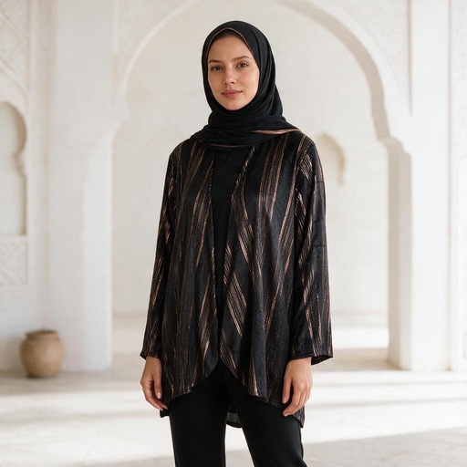 [win27] Velvet Tie Waist Blouse 
