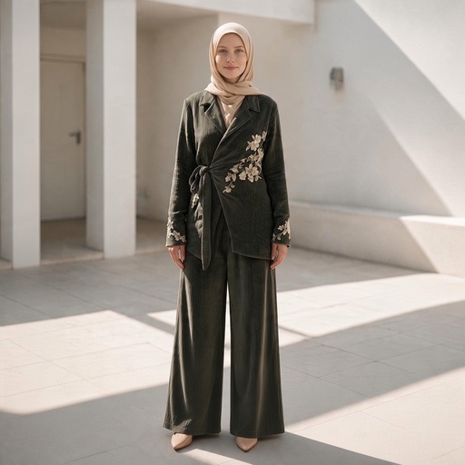Embroidered Wrap Blouse Suiy (S) (2P)