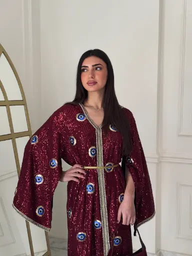 Burgundy Evil Eye Dress